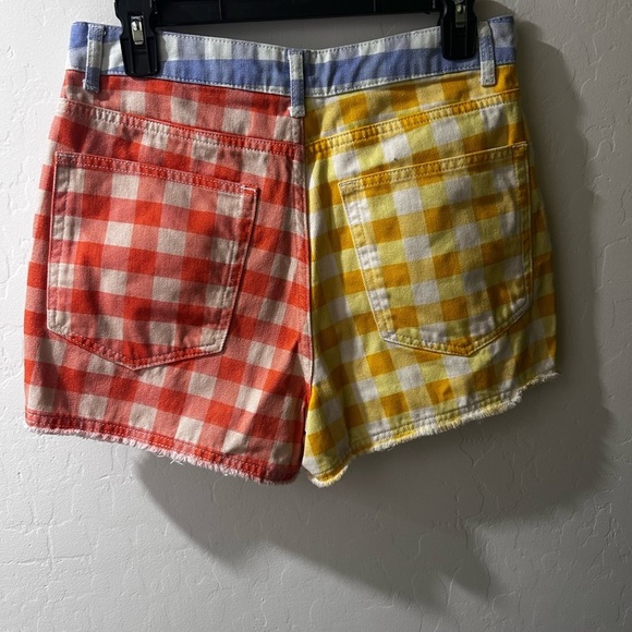 NEW Farm Rio Gingham Yellow and Red Gingham High Waist Shorts - Picture 3 of 6